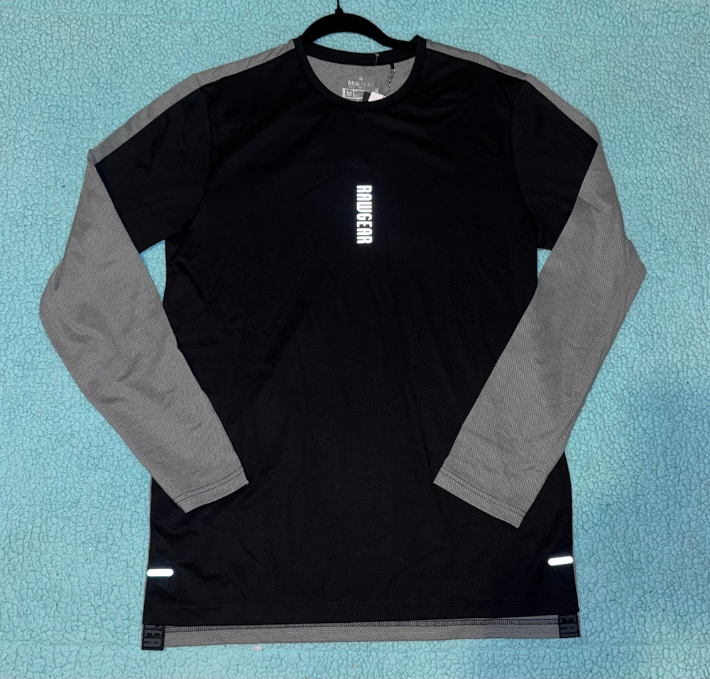 Rawgear Long Sleeve Performance Shirt Black Gray Size M
